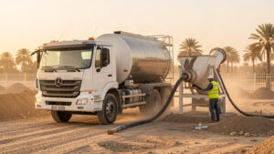 تأجير وايت ماء صهريج لتعبئة خزانات المشاريع في الرياض - ديارنا الحديثة